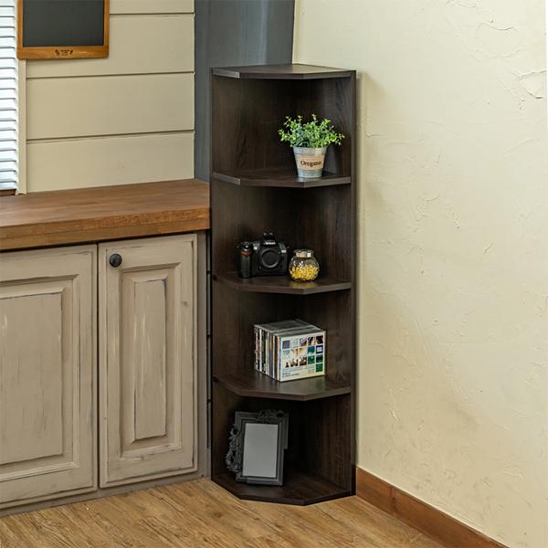 コーナーラック 4段 オープンラック 収納 棚 部屋の角 隅 端っこ 壁