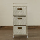 チェスト 収納 棚 3段 ラタン調 カゴ 引き出し アジアンテイスト 収納棚 収納チェスト おしゃれ 和風 ランドリー たんす タンス 箪笥 収納ラック 【納期B】【skb-tme02】