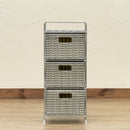 チェスト 収納 棚 3段 ラタン調 カゴ 引き出し アジアンテイスト 収納棚 収納チェスト おしゃれ 和風 ランドリー たんす タンス 箪笥 収納ラック 【納期B】【skb-tme02】