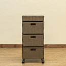 チェスト 3段 キャスターつき ラタン調 リゾート風 和風 アジアン おしゃれ ランドリーチェスト 収納棚 【納期B】【skb-tme08】