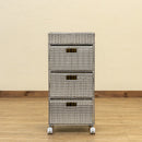 チェスト 3段 キャスターつき ラタン調 リゾート風 和風 アジアン おしゃれ ランドリーチェスト 収納棚 【納期B】【skb-tme08】