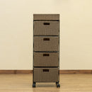 ランドリーチェスト 4段 ラタン調 リゾート風 和風 アジアン キャスターつき おしゃれ ランドリー チェスト 収納棚 【納期B】【skb-tme09】