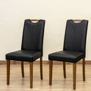 ダイニングチェア 2脚セット 北欧 肘なし ひじ掛けなし シンプル PVCレザー 合皮 ハイバック おしゃれ かっこいい スタイリッシュ 天然木 木製 【納期B】【skb-lh01】