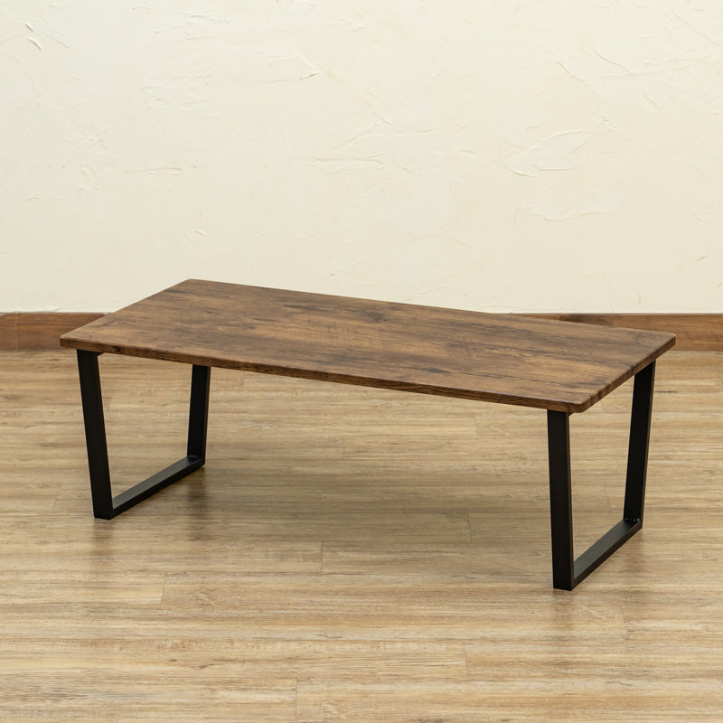 センターテーブル おしゃれ 木目 スチール 脚 異素材 長方形 90×45cm リビング ローテーブル 北欧 高級感 カフェ風 インテリア 西海岸風 ブルックリン 【納期B】【skb-utk20】