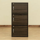 収納ラック 3段 扉つき 鍵付き 取っ手 収納棚 ラック シンプル 北欧 おしゃれ 白 ホワイト 茶 【納期B】【fb03k】