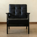 ソファ 一人掛け ブラック 黒 ホワイト 白 1人掛け シンプル おしゃれ PVC レザー 合成 革 ひじ掛け 肘付き レトロ モダン インテリア 【納期B】【axp64bk】