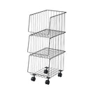 ワゴン 3段 ラック キャスターつき リビング 収納 棚 玄関 収納ラック ランドリー リビング おしゃれ スタイリッシュ スチールラック 【納期B】【azm-akb-438】