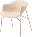 ダイニングチェア 北欧 アームチェア 1人掛け カーブ デザイン 肘掛け ひじ掛け 肘付き おしゃれ 湾曲 くすみ アースカラー カフェ風 椅子 ベージュ グリーン 緑 【納期A】【azm-cl-489】