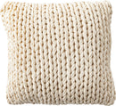 クッション 40×40cm ニット 編み込み おしゃれ くすみ 色 アースカラー 韓国インテリア コットン 綿 かわいい もこもこ ガーリー ロマンチック 姫系 ピンク 白 【納期B】【azm-fab-101】