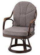 リクライニングチェア 椅子 背もたれ 肘掛け ひじ付き 回転 座面 高座椅子 和風 和室 柄 モダン 無地 フロアチェア 天然素材 ラタン 脚 フレーム リビング 書斎 【納期B】【azm-nrs-440】