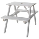 ガーデンテーブル ベンチ 椅子 木製 2人掛け用 パラソル穴付き ガーデニング 家具 テーブル 一体型 ブラウン ホワイト 白 おしゃれ ナチュラル 北欧 庭 屋外 【納期A】【azm-ods-91】