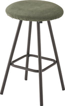 スツール 椅子 腰掛け シンプル コーデュロイ かわいい 北欧 おしゃれ 韓国風 デザイン 円形 ラウンド型 丸 インダストリアル グリーン 緑 グレー くすみカラー 【納期B】【azm-pc-15】