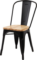 ダイニングチェア 椅子 背もたれあり 肘なし おしゃれ 北欧 スタイリッシュ ビンテージ風 レトロ インダストリアル 天然木 座面 スチール脚 ダイニング カフェ風 【納期A】【azm-pc-262】