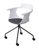 デスクチェア パソコンチェア PCチェア オフィスチェア 事務椅子 おしゃれ スタイリッシュ かっこいい 黒 ブラック 白 ホワイト キャスター付き 肘掛付き 【納期A】【azm-pc-986】