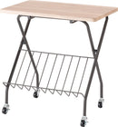 サイドテーブル 折り畳み 折りたたみ キャスター付き サブテーブル おしゃれ 北欧 シンプル 使いやすい 使い勝手 良い コンパクト スリム 棚付き 白 ホワイト 【納期B】【azm-pt-201】