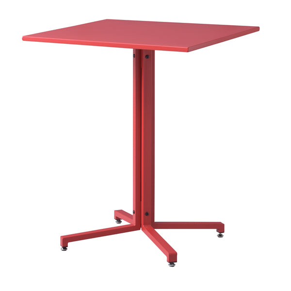 テーブル カウンターテーブル 正方形 60×60cm スチール 金属 スタイリッシュ 無骨 インダストリアル 黒 ブラック グレー レッド 赤 バーテーブル おしゃれ 【納期A】【azm-pt-331】