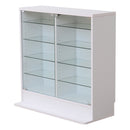 コレクションケース ガラス 棚 コレクションラック ロータイプ 深型 フィギュアケース 収納棚 おしゃれ シンプル 白 90cm ミニカー 車 コミック 本 CD DVD 食器 【納期A】【clr-d-900】