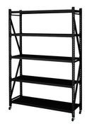 ラック 棚 収納 インダストリアル 無骨 本棚 スチールラック オープンラック シンプル ガレージ 車庫 倉庫 オフィス キャスター付き 黒 ブラック 白系 グレー系 【納期A】【azm-dis-684】