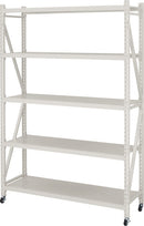 ラック 棚 収納 インダストリアル 無骨 本棚 スチールラック オープンラック シンプル ガレージ 車庫 倉庫 オフィス キャスター付き 黒 ブラック 白系 グレー系 【納期A】【azm-dis-684】