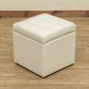 スツール 収納つき 収納スペース 椅子 クッション オットマン ベンチ 1人用 フェイクレザー 合成皮革 PVC おしゃれ インテリア 正方形 立方体 蓋 ふた 【納期B】【skb-hsw16】