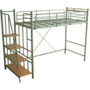 ロフトベッド 階段式 パイプベッド シングル ハイタイプ ロータイプ 切り替え 高さ 変更 調節 調整 スチール 金属製 宮棚 コンセント メッシュ 頑丈 丈夫 大人用 【納期E】【szo-ht70-102】