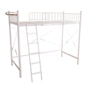 ロフトベッド ロータイプ ハイタイプ 高さ変更 パイプベッド シングル 宮付き ホワイト おしゃれ はしご ロフトベット 大人用 ベッドフレーム コンセント付き 【納期E】【szo-ht70-129】