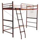 ロフトベッド はしご 宮棚付き コンセント付き パイプベッド 大人用 シンプル 2段ベッド スチール シルバー ブラック 黒 ホワイト 白 銀色 ブラウン 茶色 【納期A】【szo-ht70-94r】