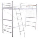 ロフトベッド はしご 宮棚付き コンセント付き パイプベッド 大人用 シンプル 2段ベッド スチール シルバー ブラック 黒 ホワイト 白 銀色 ブラウン 茶色 【納期A】【szo-ht70-94r】