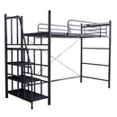 ロフトベッド 階段 パイプベッド 大人 二段ベッド 宮棚 コンセント 一人暮らし かっこいい スタイリッシュ スチール シルバー ブラック ホワイト ブラウン 【納期A】【szo-ht70-95r】