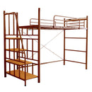 ロフトベッド 階段 パイプベッド 大人 二段ベッド 宮棚 コンセント 一人暮らし かっこいい スタイリッシュ スチール シルバー ブラック ホワイト ブラウン 【納期A】【szo-ht70-95r】