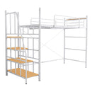 ロフトベッド 階段 パイプベッド 大人 二段ベッド 宮棚 コンセント 一人暮らし かっこいい スタイリッシュ スチール シルバー ブラック ホワイト ブラウン 【納期A】【szo-ht70-95r】
