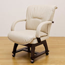 ダイニングチェア  回転 椅子 一人掛け ソファ風 キャスター付き 肘付き ひじ掛け 北欧 木製 フェイク レザー 合皮 おしゃれ シンプル ゆったり 座れる 【納期B】【htl01dbr】