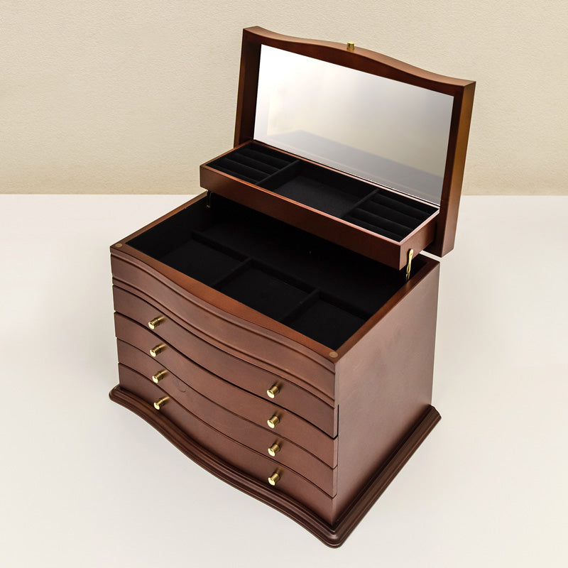 ジュエリーケース 木製 おしゃれ 収納 アクセサリーボックス 宝石箱 ジュエリーボックス アクセサリーケース 入れ物 アクセ 収納箱 引き出し 蓋 【納期B】【jmc210】