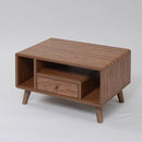 リビングテーブル センターテーブル ローテーブル オープンラック 引き出し コンパクト 省スペース 小さい ミニ かわいい おしゃれ 収納 棚 木目 北欧 1人暮らし 【納期A】【jpk-fap-0013】