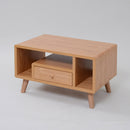 リビングテーブル センターテーブル ローテーブル オープンラック 引き出し コンパクト 省スペース 小さい ミニ かわいい おしゃれ 収納 棚 木目 北欧 1人暮らし 【納期A】【jpk-fap-0013】