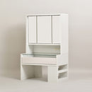 ドレッサー 三面鏡 ロータイプ 低い 3面鏡 化粧台 収納棚 収納ラック 引き出し 棚 可動棚 北欧 ナチュラル カントリー おしゃれ シンプル 白 ホワイト 【納期A】【jpk-fdr-0003set】