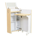 ドレッサー コンパクト 小型 省スペース すき間 隙間 キャスター付き 鏡 ミラー 棚 収納 ラック 可動棚 折りたたみ 折り畳み デスク コスメワゴン 化粧品 化粧台 【納期A】【jpk-fdr-0006】