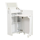 ドレッサー コンパクト 小型 省スペース すき間 隙間 キャスター付き 鏡 ミラー 棚 収納 ラック 可動棚 折りたたみ 折り畳み デスク コスメワゴン 化粧品 化粧台 【納期A】【jpk-fdr-0006】