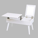 リフティングテーブル ドレッサーデスク 昇降式テーブル 幅80cm センターテーブル ロータイプ リフトアップ リビング 白 ホワイト 机 鏡 ミラー 天板下 収納 【納期A】【jpk-fdr-0007】