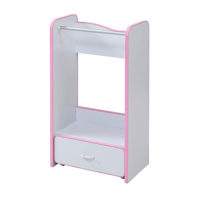 ハンガーラック 子供用 子ども用 キッズ 安全 安心 EVA クッション素材 低学年 小学校 保育園 幼稚園 おしゃれ 怪我防止 ケガ対策 引き出し キャスター付き POP 【納期A】【jpk-fes-0004】