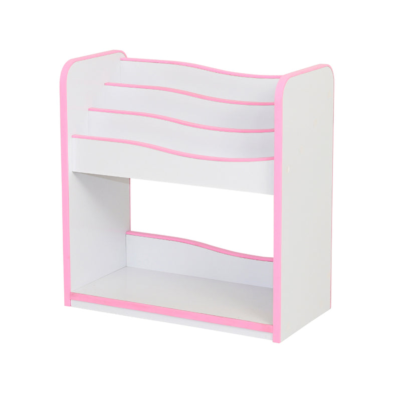 ブックラック 本棚 子供用 子ども キッズ 絵本ラック オープンラック 安全 安心 EVA クッション 低学年 小学校 保育園 幼稚園 おしゃれ 可動棚 ピンク ブラウン 【納期A】【jpk-fes-0006】