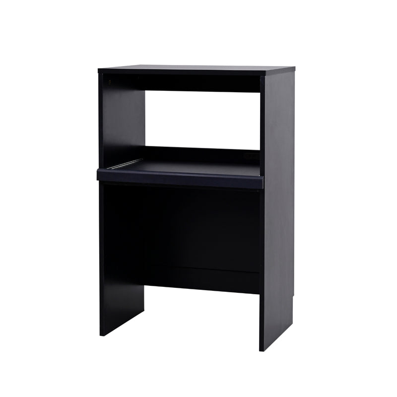 レンジ台 幅60 cm レンジラック 北欧 おしゃれ オープンラック 収納棚 ゴミ箱上収納 ごみ箱上 スリム コンパクト 小型 スライド トレー トレイ コンセント 白 黒 【納期A】【jpk-fkc-0009】