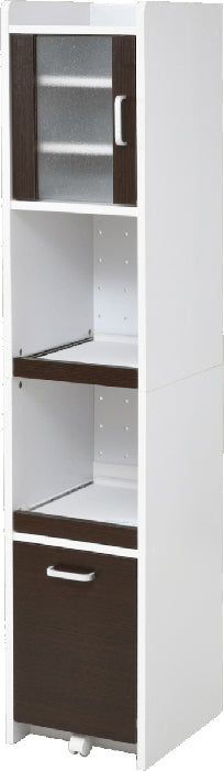 食器棚 スリム ハイタイプ 背の高い 家電 収納棚 収納ラック すき間 隙間 デッドスペース 可動棚 スライド トレー コンセント付 2口 引き出し シンプル おしゃれ 【納期A】【jpk-fkc-1532】