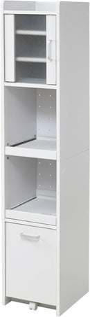 食器棚 スリム ハイタイプ 背の高い 家電 収納棚 収納ラック すき間 隙間 デッドスペース 可動棚 スライド トレー コンセント付 2口 引き出し シンプル おしゃれ 【納期A】【jpk-fkc-1532】