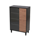 カウンター下収納 オープンラック サイドボード 4段 キャビネット チェスト ガラス扉 リビング ダイニング キッチン 収納棚 おしゃれ 北欧 シンプル 脚 白 黒 【納期A】【jpk-fsi-0004】