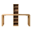 パソコンデスク 勉強机 2個セット シンプル 棚付き PCテーブル 北欧 ナチュラル 学習机 ツイン 子供用 子ども 収納棚 組み合わせ オープンラック コンパクト 【納期A】【jpk-fwd-0001set】