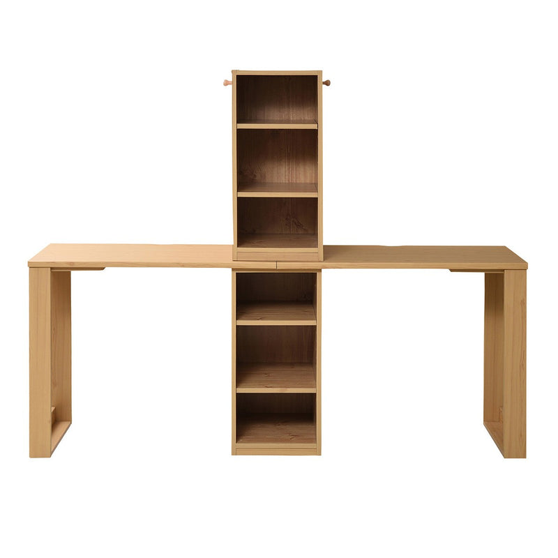 パソコンデスク 勉強机 2個セット シンプル 棚付き PCテーブル 北欧 ナチュラル 学習机 ツイン 子供用 子ども 収納棚 組み合わせ オープンラック コンパクト 【納期A】【jpk-fwd-0001set】