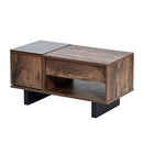 リフティングテーブル ロータイプ ガラス リビング センターテーブル 収納スペース 天板下 昇降 モダン 伸縮 幅80cm オープンラック 背面化粧 北欧 おしゃれ 【納期A】【jpk-fwm-0003】