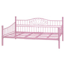 デイベッド ベッドフレーム 北欧 姫系 ヨーロピアン かわいい カフェ風 アイアン ソファーベッド ガーリー フェミニン 床下収納 高さ変更 白 ホワイト ピンク 【納期A】【jpk-lng-0002】