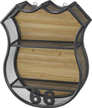 ウォールラック 壁掛け インテリア 壁 ラック 棚 収納 飾り棚 小物置き 収納 アメリカ デザイン USA ルート66 かっこいい スチール 天然木 ナチュラル 【納期B】【azm-lfs-591】